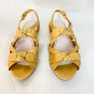 Miu Miu  Yellow Knot Strap Slingback Sandals